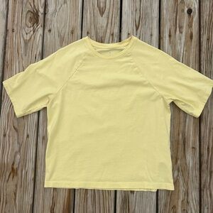 Everlane‎ Womens The Organic Cotton Raglan Tee Crew Neck Short Sleeve Yellow XS